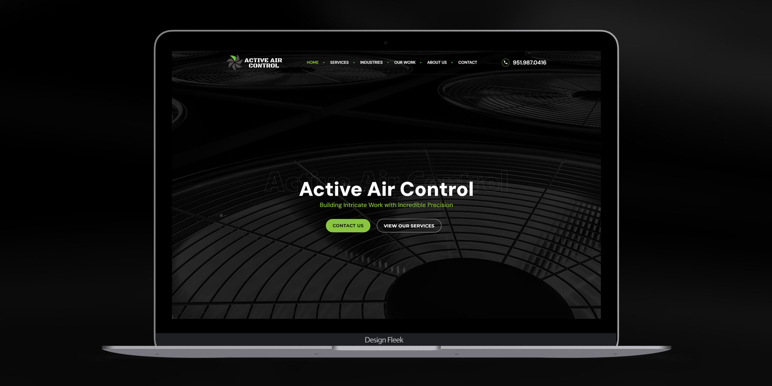 Active Air Control website mockup 2