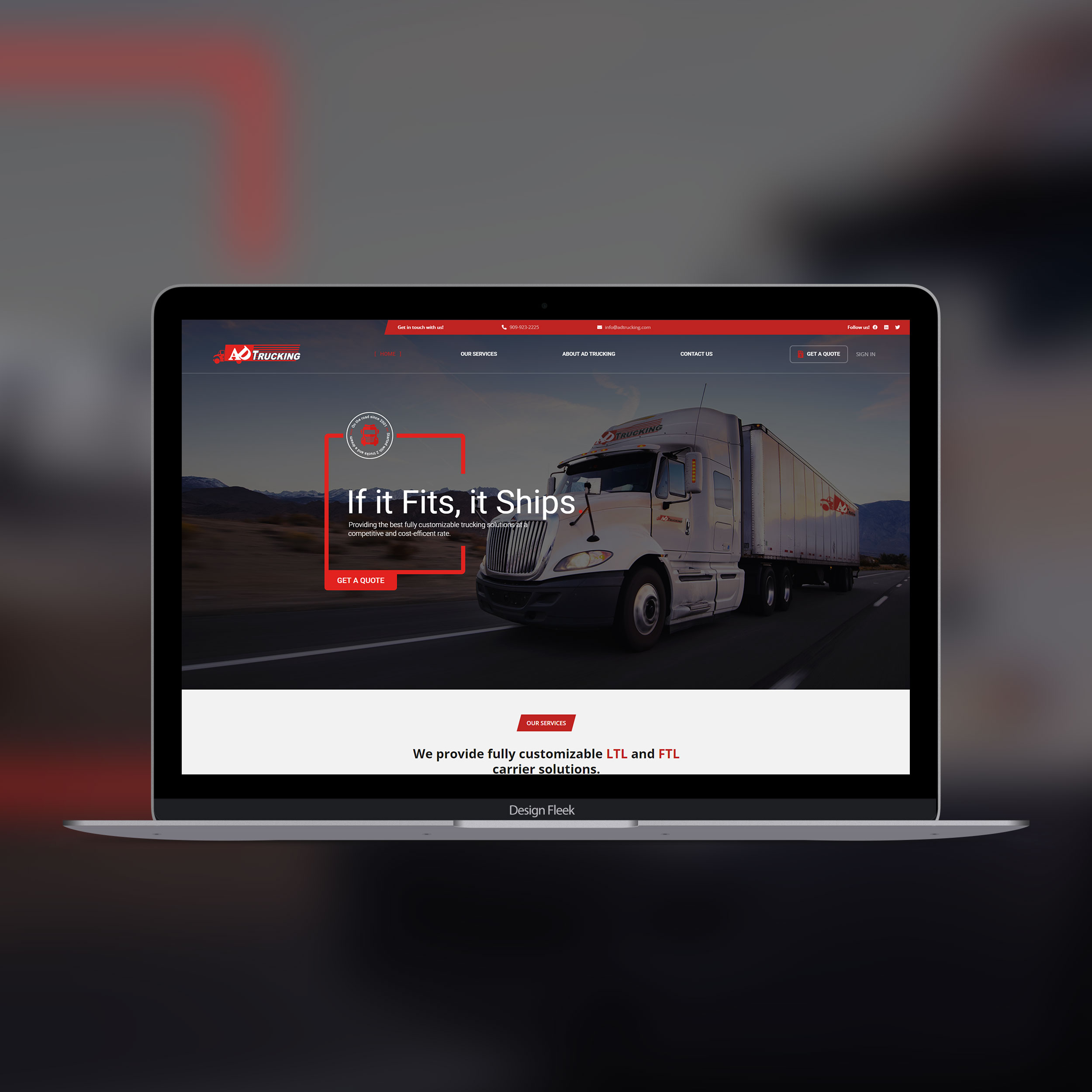 AD Trucking website project preview