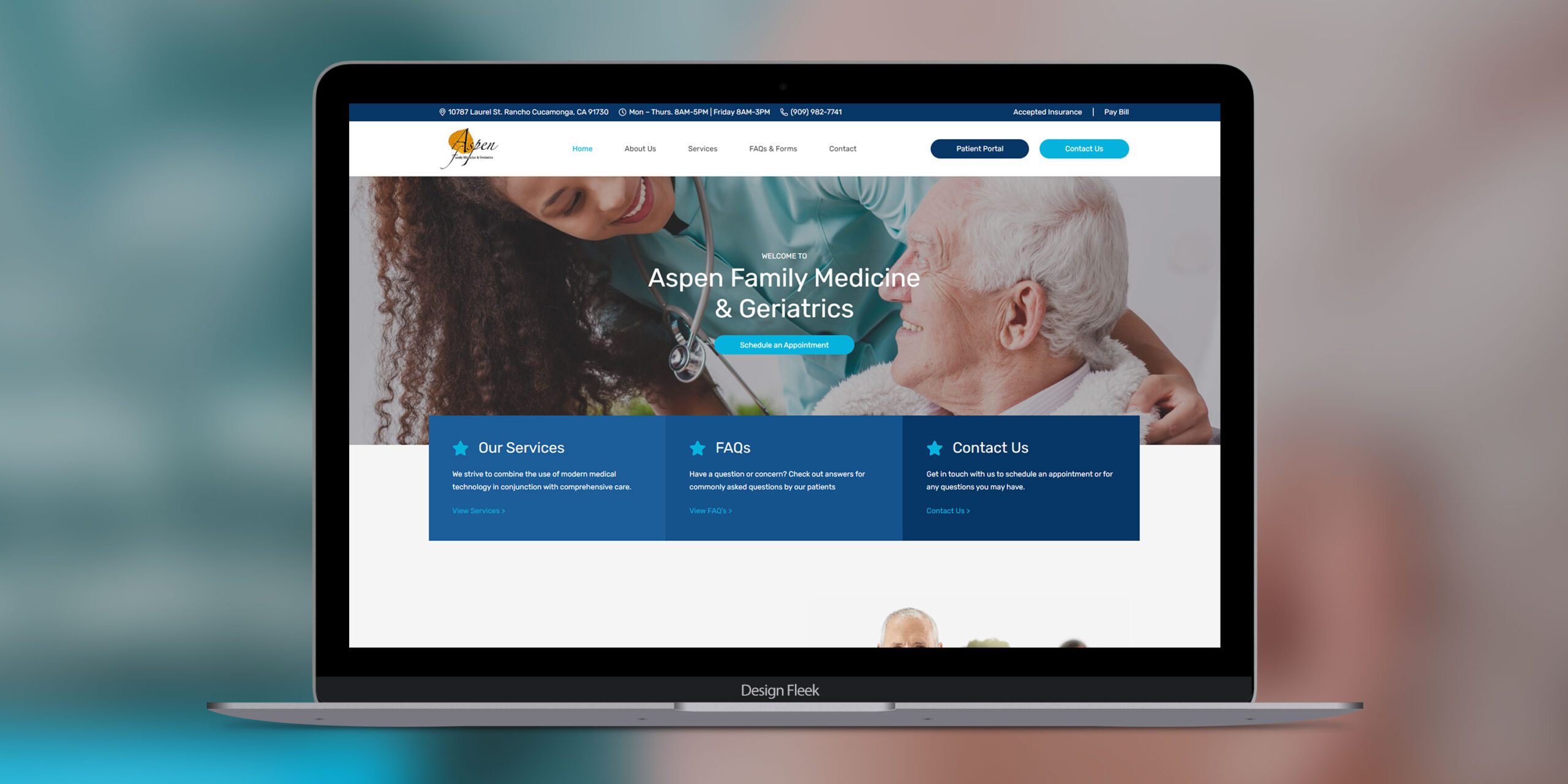 Aspen Family Medicine website mockup 2