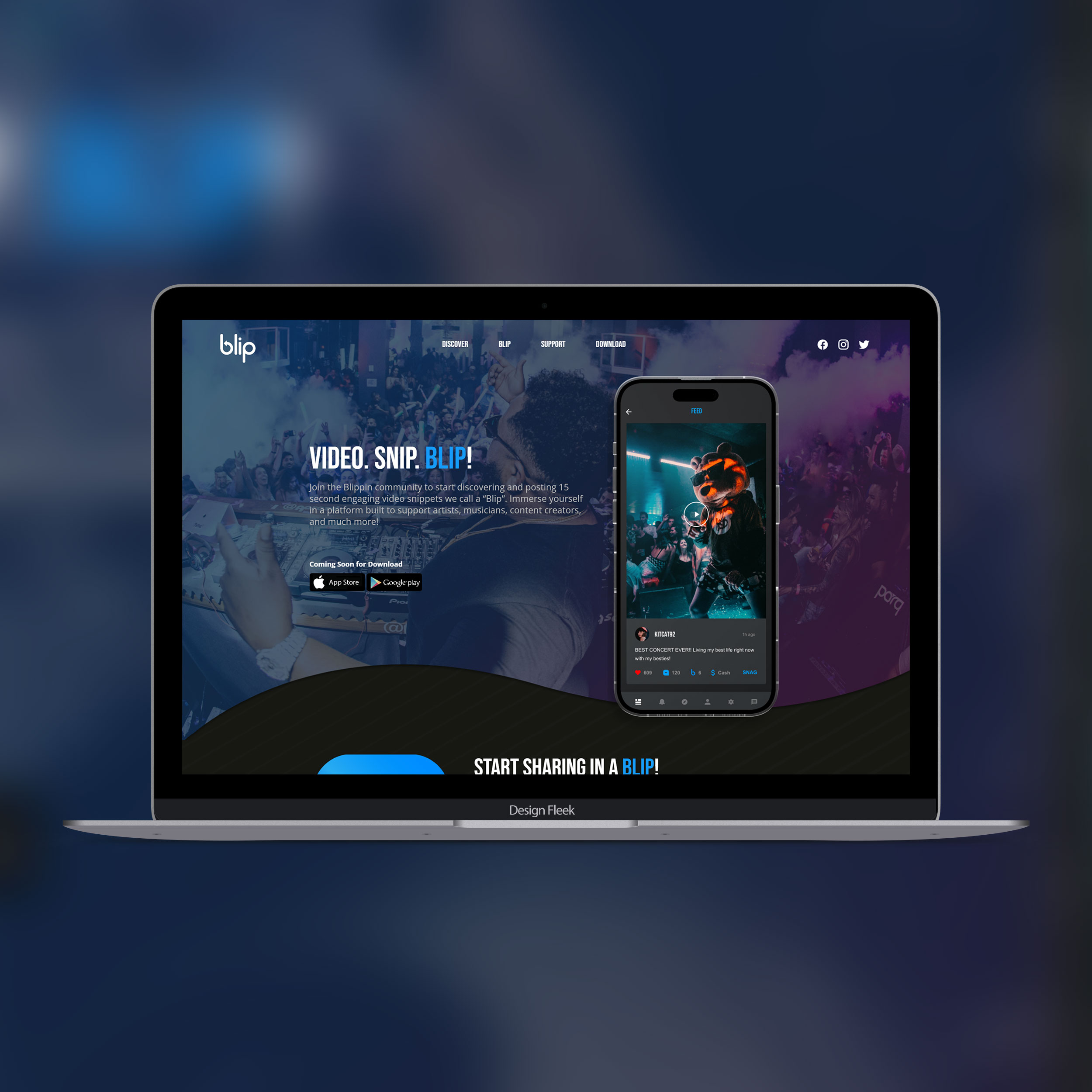 Blippin website project preview