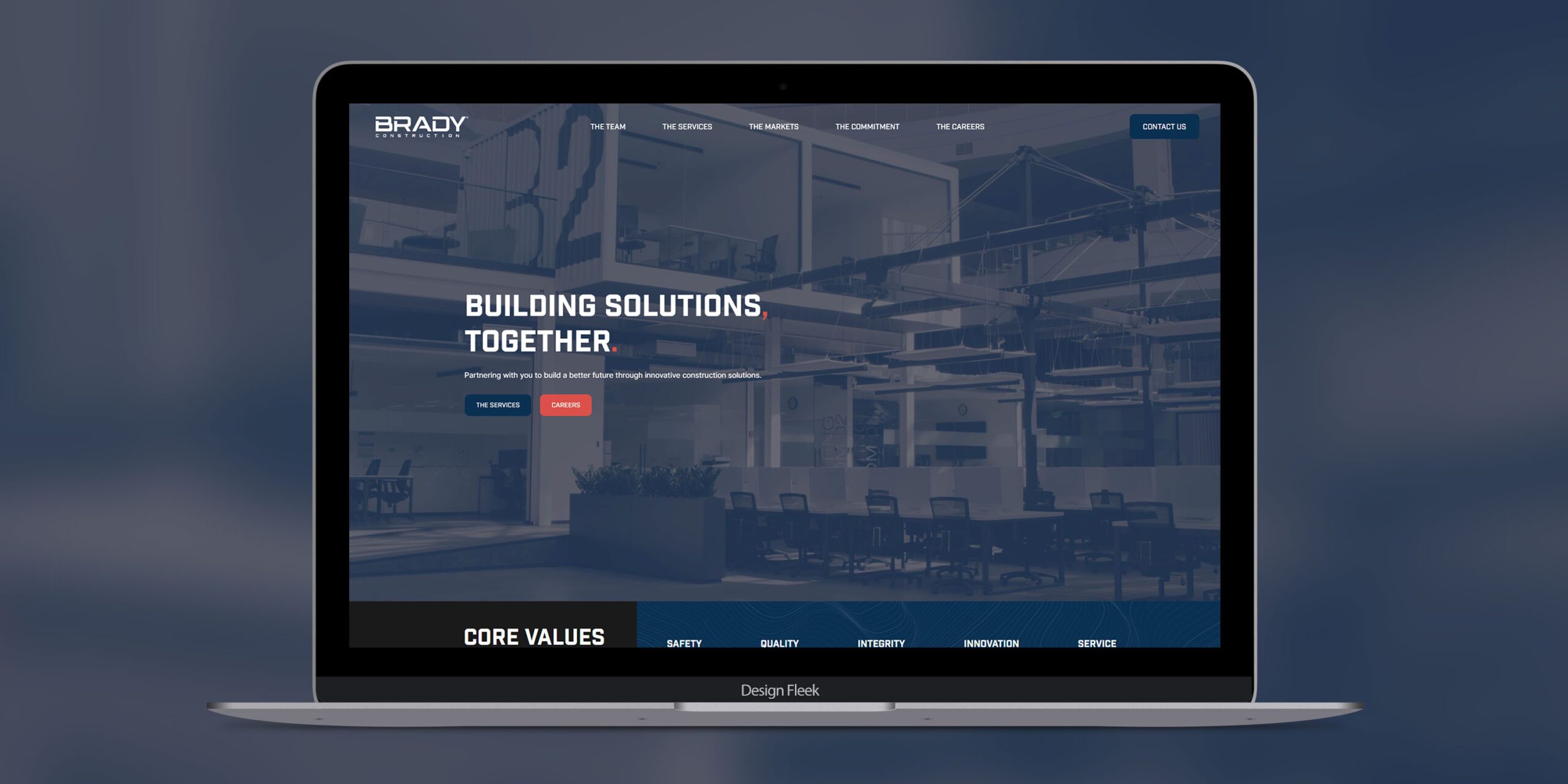 Brady Construction website mockup 2