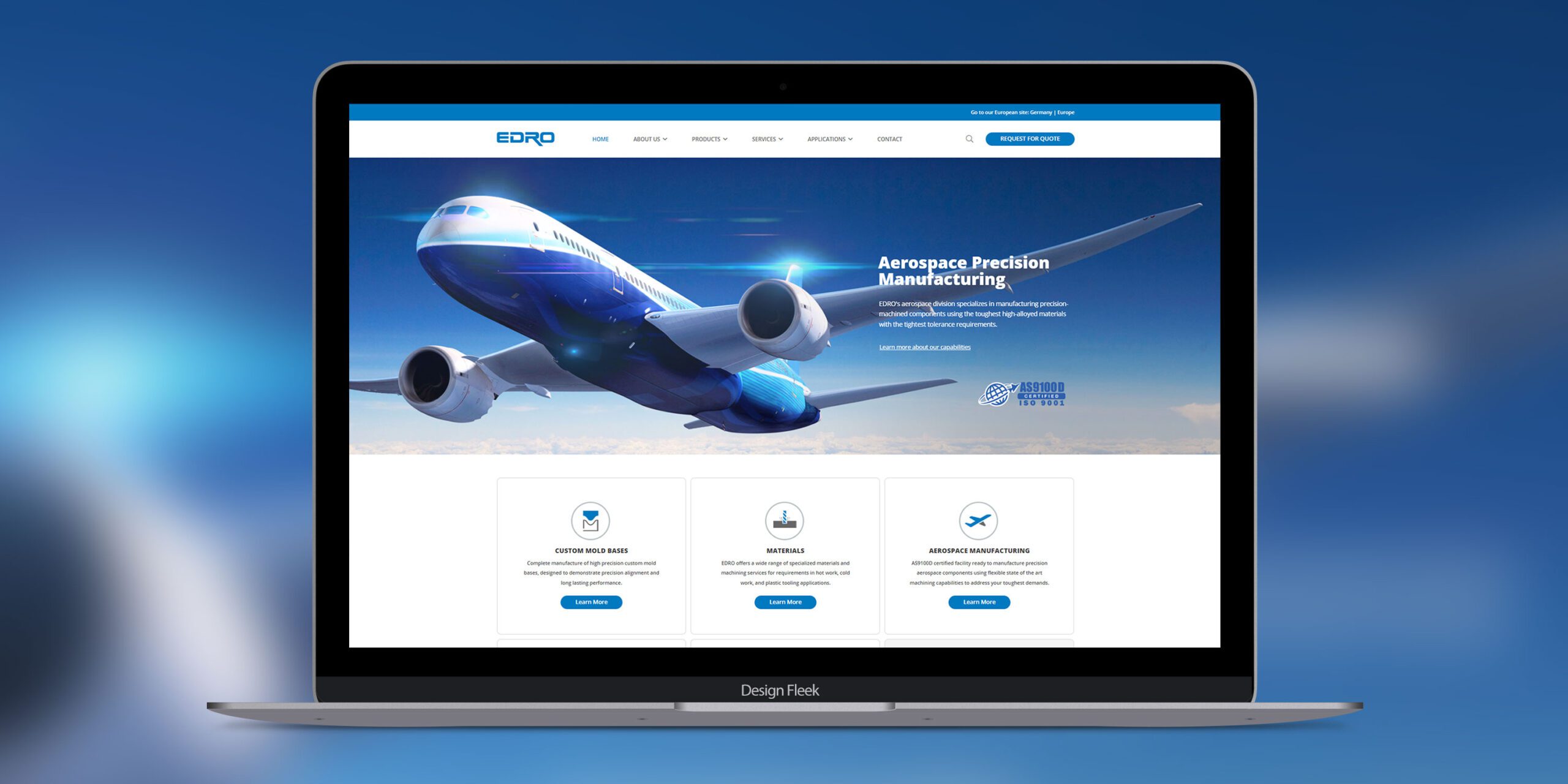 EDRO website mockup 2