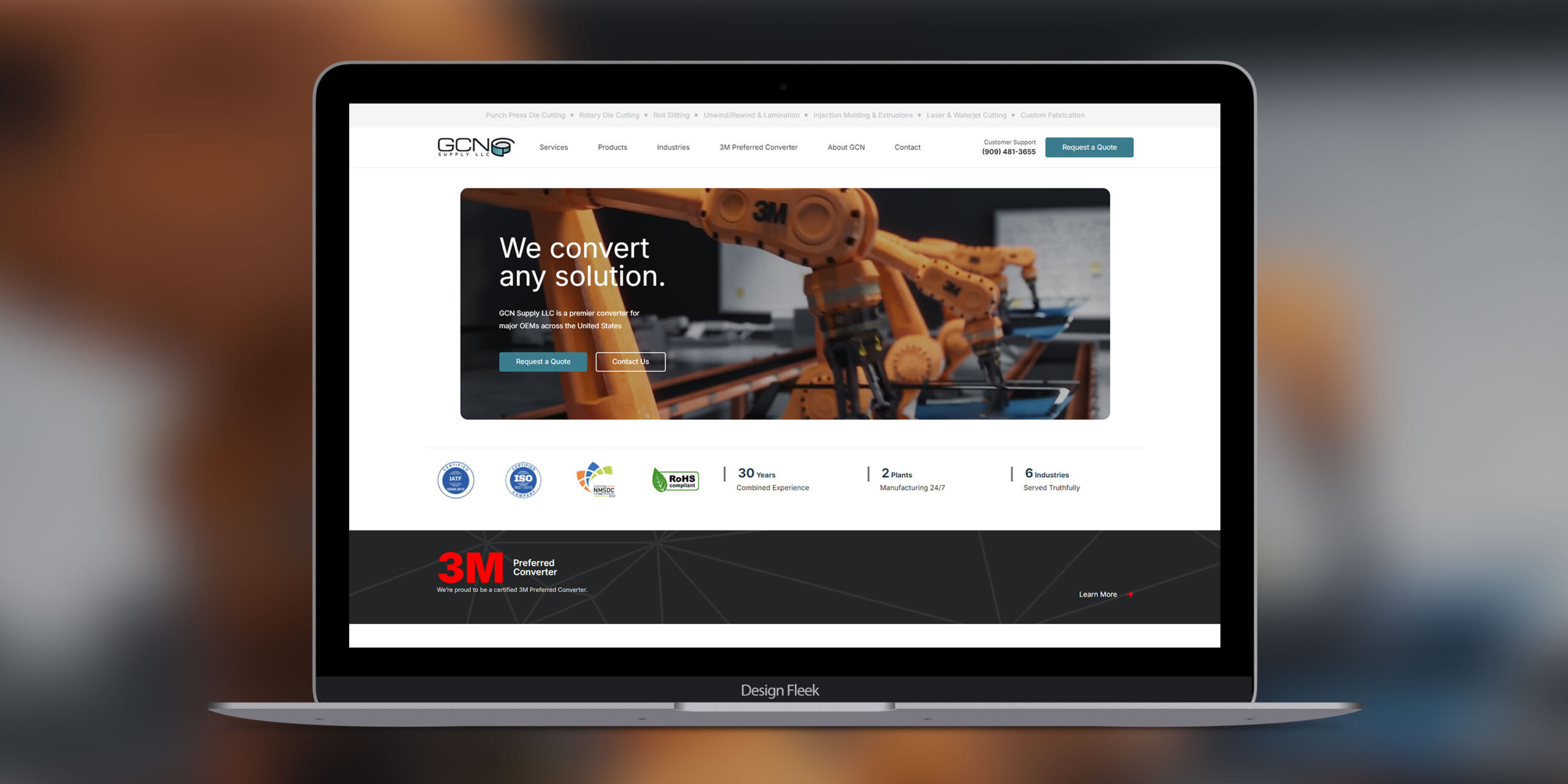 GCN Supply website mockup 2