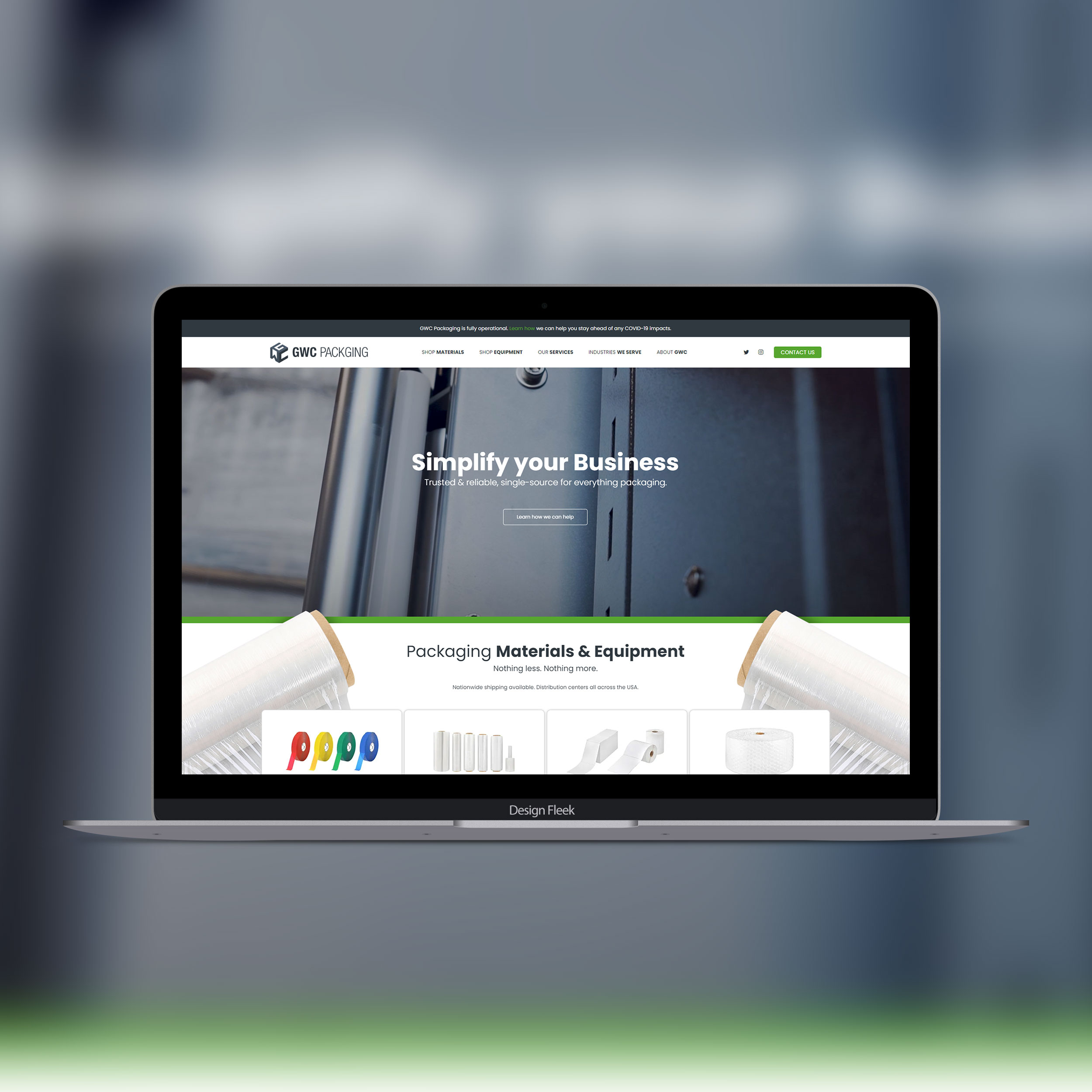 GWC Packaging website project preview