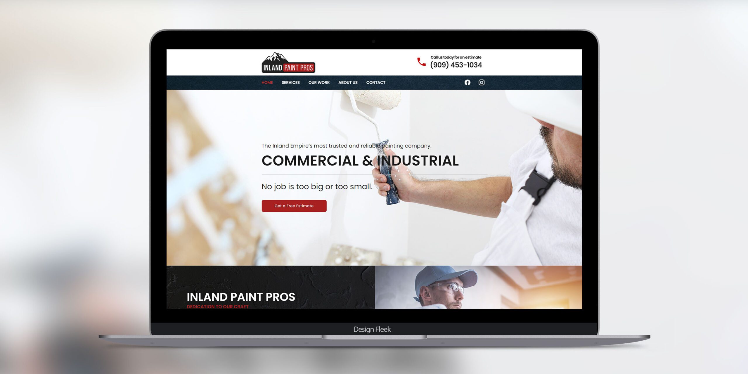 Inland Paint Pros website mockup 2