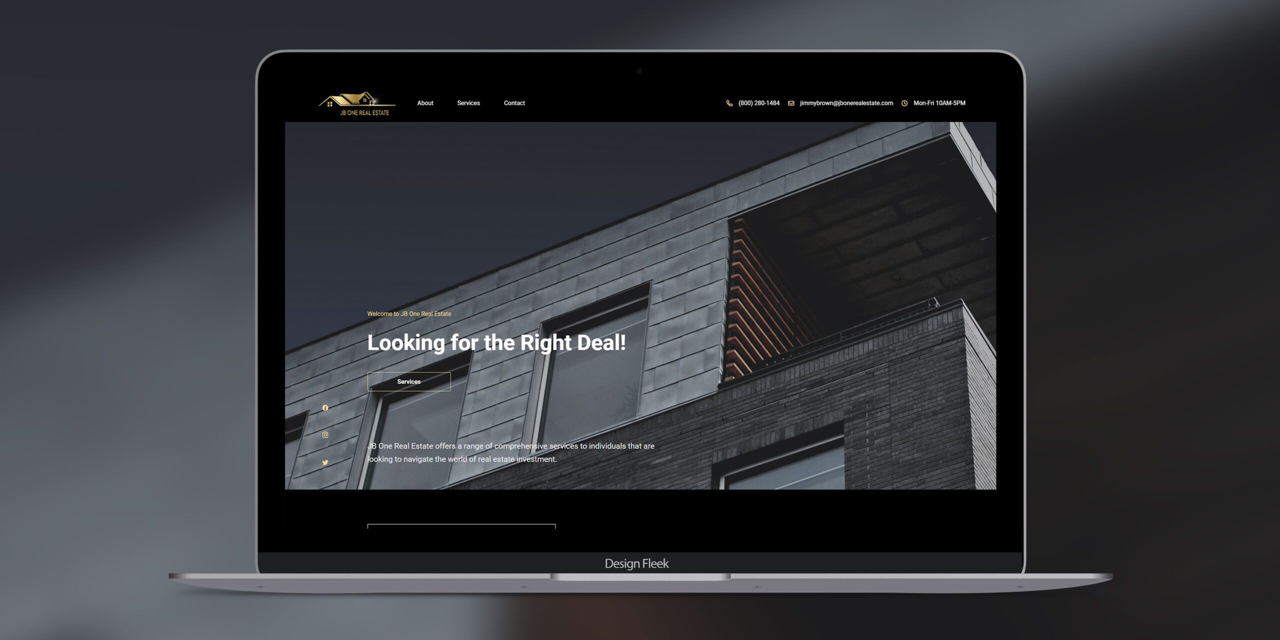 JBone Real Estate website mockup 2