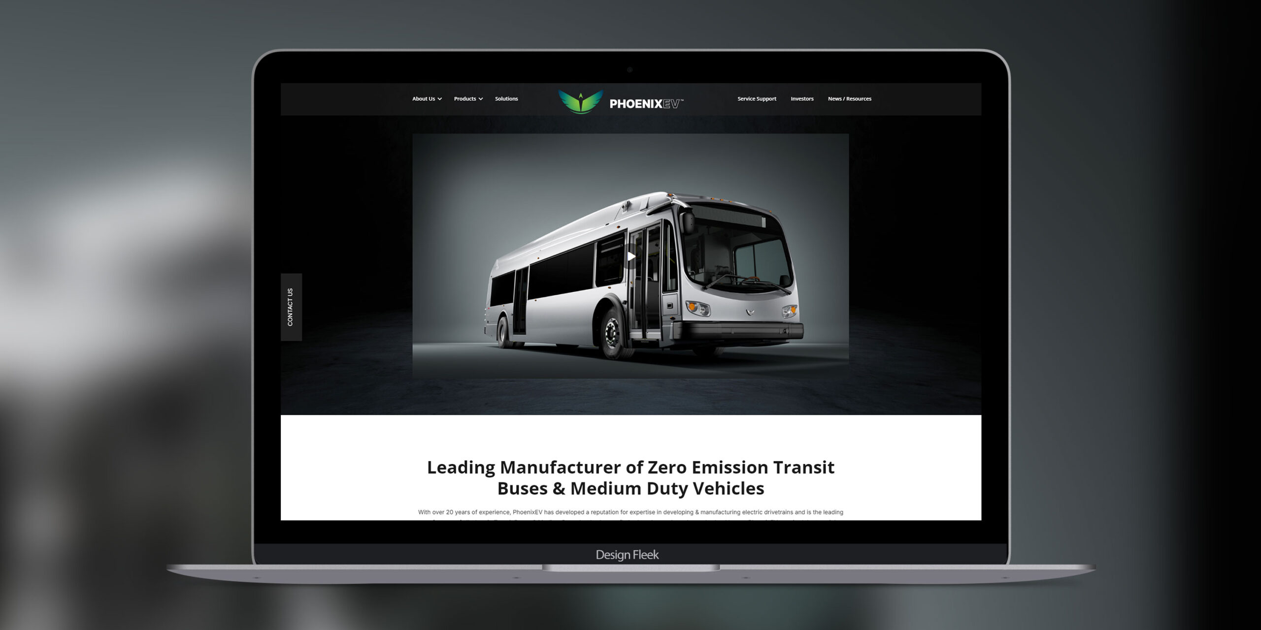 PhoenixEV website mockup 2