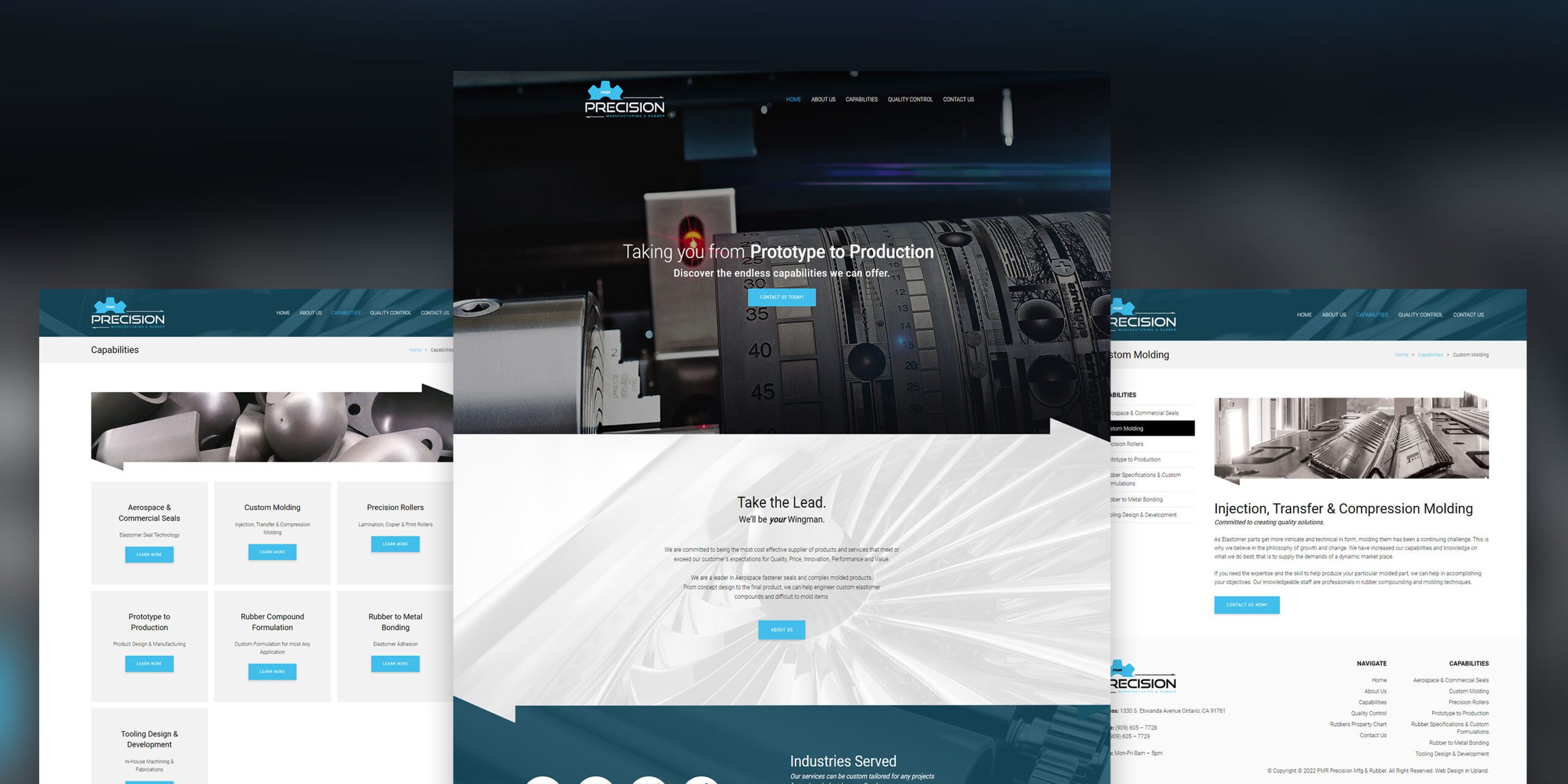 PMR Rubber Tech website mockup 1