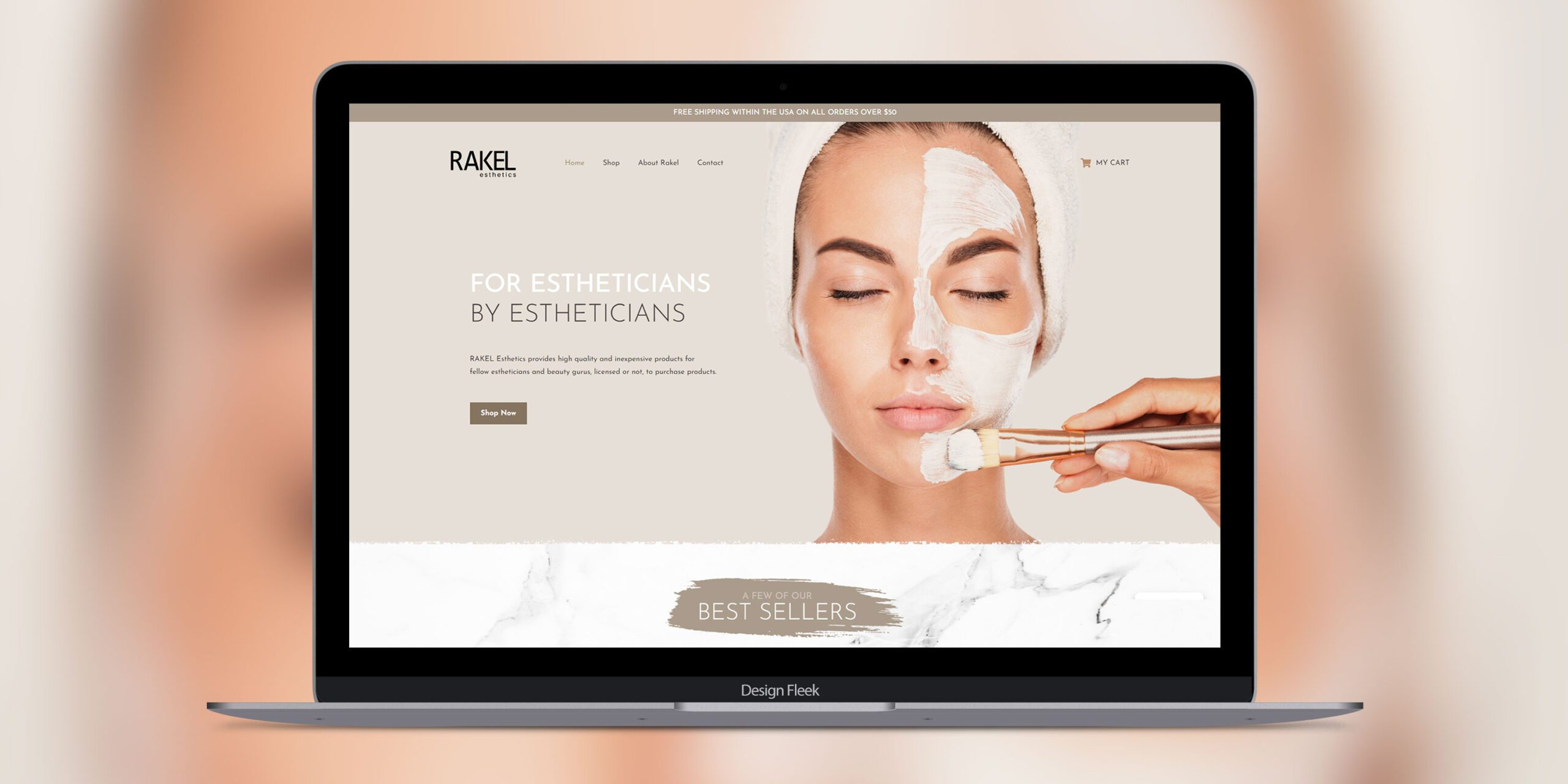 Rakel Esthetics website mockup 2