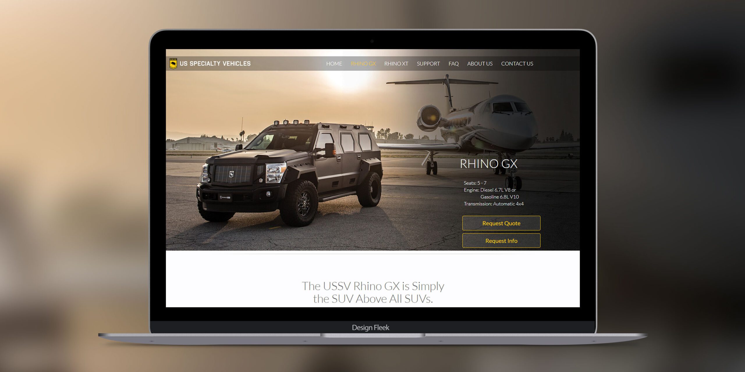 US Specialty Vehicles website mockup 2